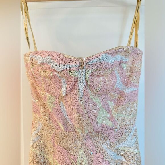 New Bronx and Banco Dahlia Strapless Maxi Dress in Blush Multi Pink - Picture 6 of 14